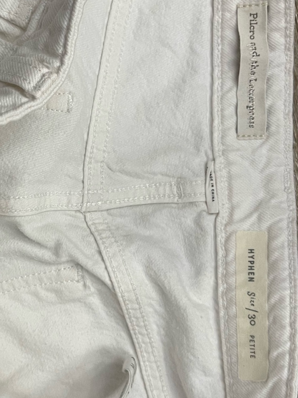 Pilcro and the Letterpress Anthropologie Hyphen White Fringe-Hem Jeans Sz 30 - Picture 9 of 14